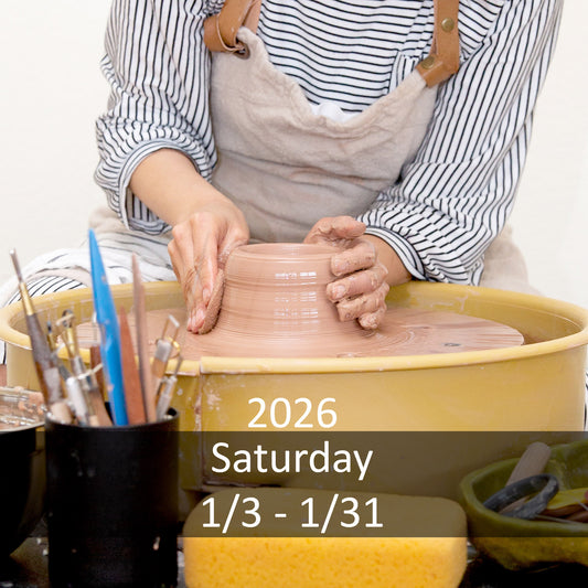 5 weeks group class - Wheel Throwing Fundamental - Saturday, 10:00am-1:00pm 1/3-1/31