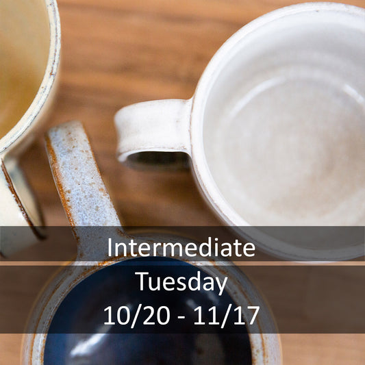 5 weeks group class - Intermediate Wheel Throwing - Tuesday, 1:00pm-4:00pm 10/20-11/17